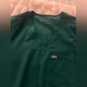 Figs Teal V-Neck Scrub Top